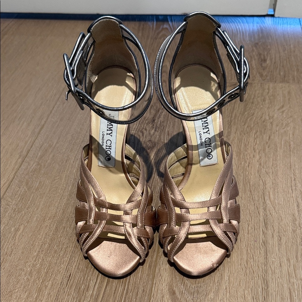 Jimmy Choo Rose Gold Strappy Heels